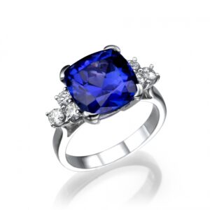 טבעת יוקרה- יהלום בצורת קואשן מוסונייט