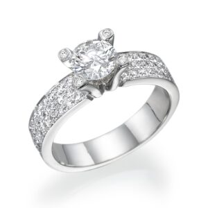 טבעת סוליטר ארוסין-3 שורות יהלומים