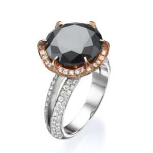 טבעת יוקרה -יהלום שחור